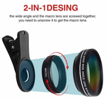 2-in-1 kleine clip-on afneembare HD-lens voor mobiele telefoons en digitale camera's